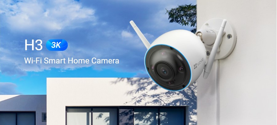 Second image of EZVIZ CS-H3 – Caméra Wi-Fi extérieure intelligente 5MP avec vision nocturne couleur et détection IA
